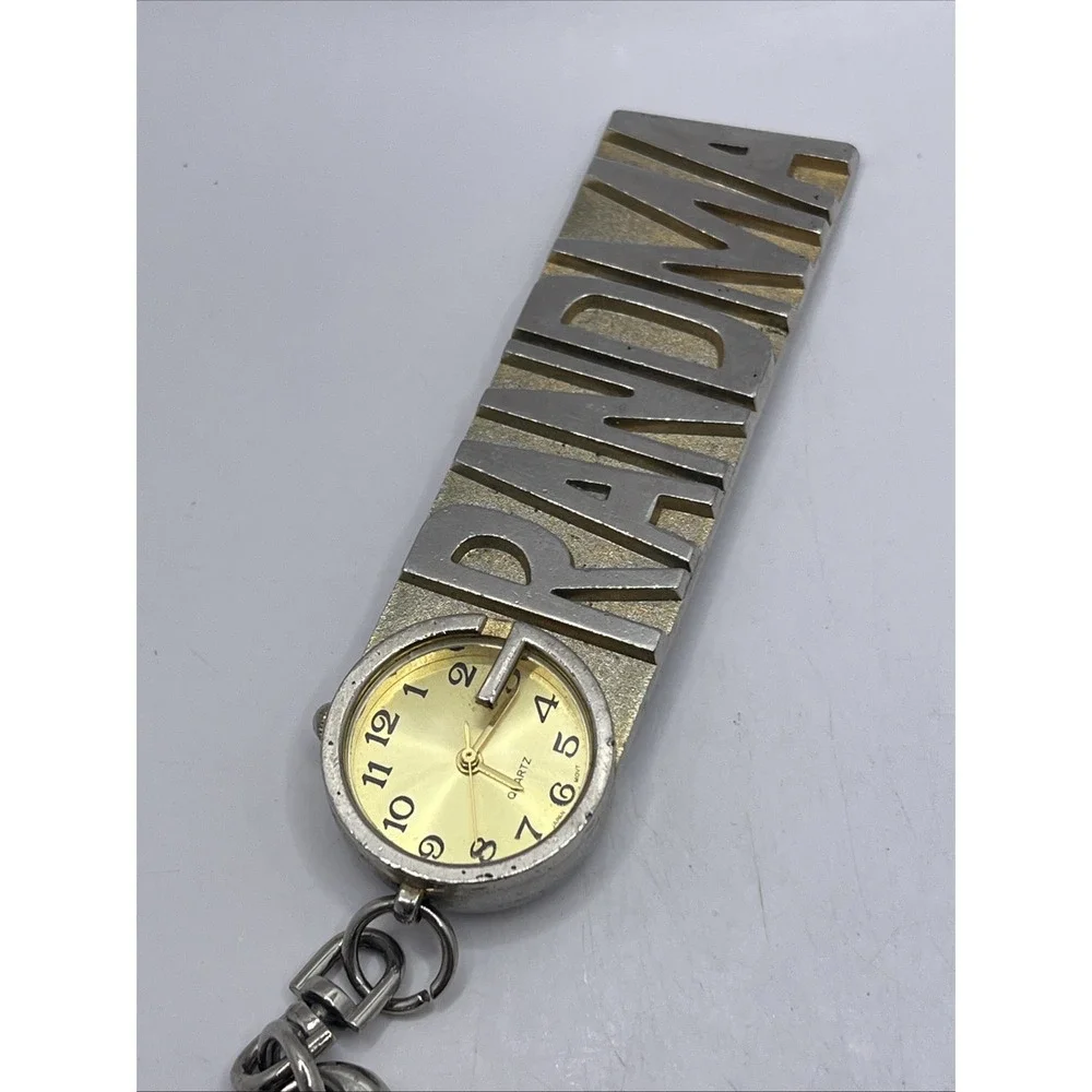 Vintage Grandma‎ Key-chain Quartz Watch Gold Tone- New Battery